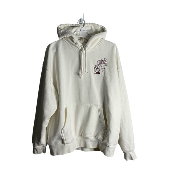 H&M Men's White Oversized Fit Hoodie With Motif - Picture 2 of 10
